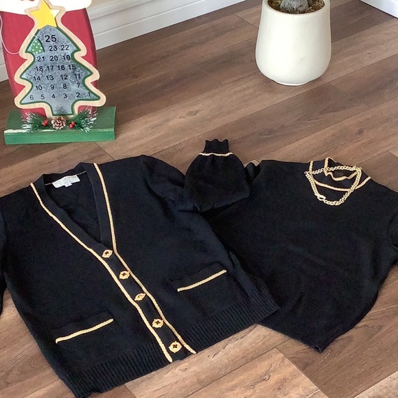 St. John Sweaters - Gorgeous black and gold Knit Sweater Set by St.John 🖤🖤🖤🖤💛